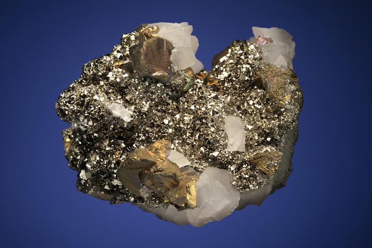 CHALCOPYRITE with CALCITE on PYRITE